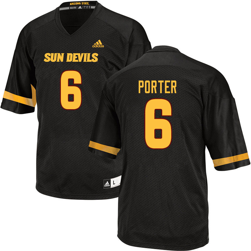 Men #6 Geordon Porter Arizona State Sun Devils College Football Jerseys Sale-Black - Click Image to Close